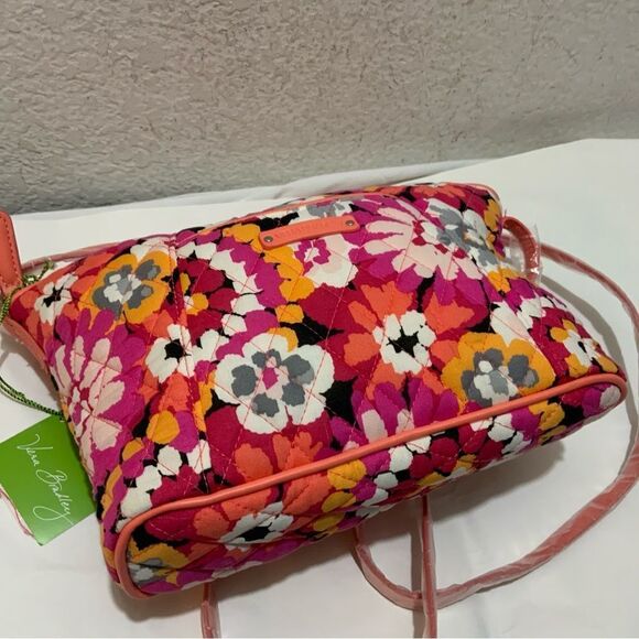 New Vera Bradley Pixie Blooms Shoulder Bag curvy crossbody Discontinued - Picture 9 of 12